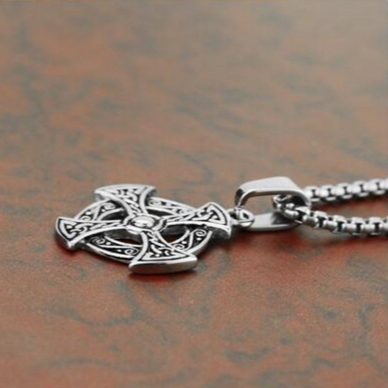 Personaliseeritud ehted Korea moemehed\ s Stainless Steel Cross Pendant tag Retro Pattern Cross Pendant